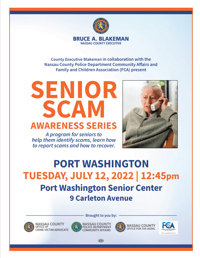 Senior Scam Port Washington July 2022 Opens in new window